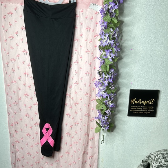 LULAROE TC (sz12-18) Cancer Awareness BLK leggings - Picture 5 of 10